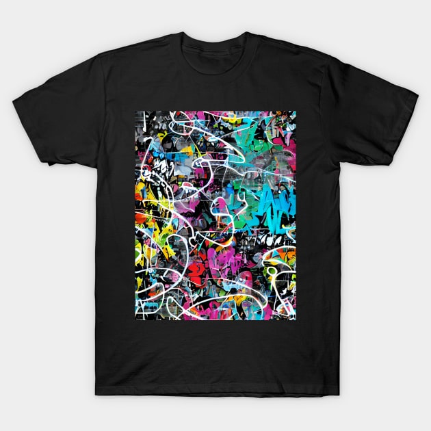 Graffiti Style Pattern T-Shirt by Teewyld